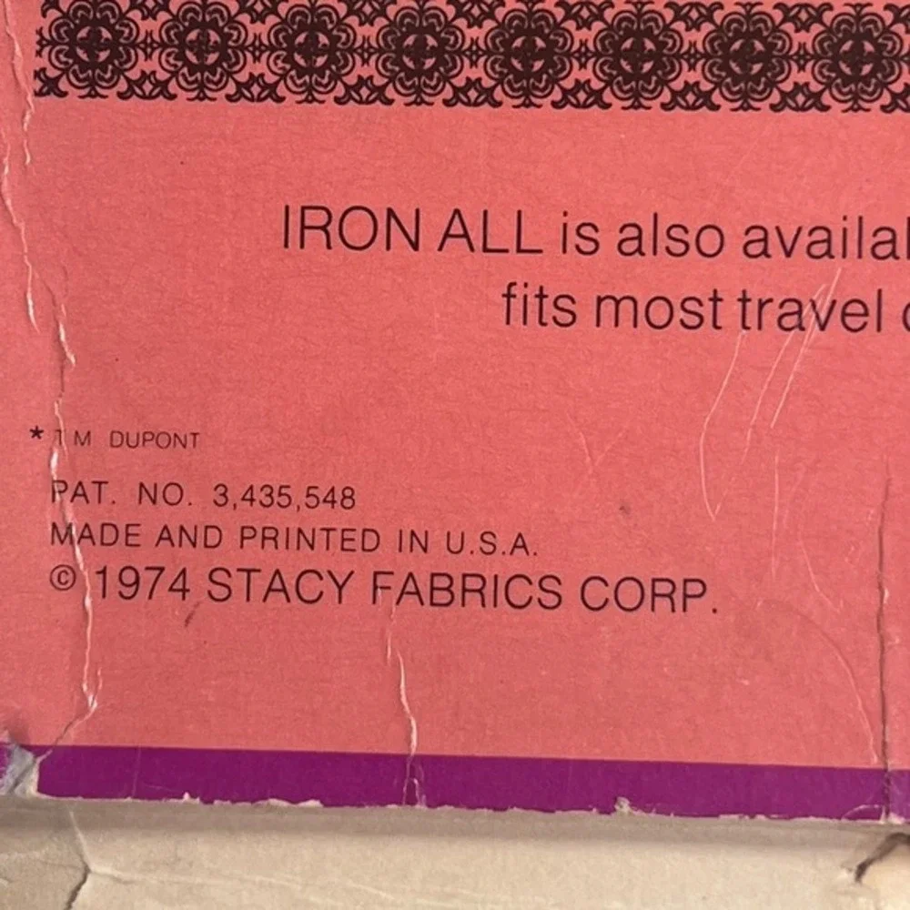Vtg‎ IRON ALL Cover For Steam Or Dry Irons Attachment Stacy Products 1974